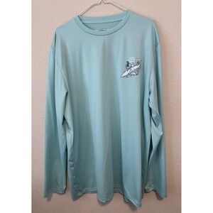 Yeti Built for The Wild Men's Size 2XL Teal Long Sleeve Shirt Stretchy EUC